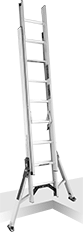 Image of ProductInUse. Front orientation. Ladders. Extra-Stability Extension Ladders.