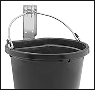 Image of ProductInUse. Wall Bracket for Style C. Front orientation. Contains Border. Brackets. Rubber and Plastic Pails.