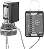 Image of ProductInUse. Remote-Reading Display Shown with Gauge. Front orientation. Contains MultipleImages. Liquid-Level Gauge Alarms. Vertical-Mount Liquid-Level Gauges for Tanks, Remote-Reading Displays.