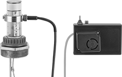 Image of ProductInUse. Remote-Mount Alarm Shown with Gauge. Front orientation. Contains MultipleImages. Liquid-Level Gauge Alarms. Vertical-Mount Liquid-Level Gauges for Tanks, Remote, Alarms.