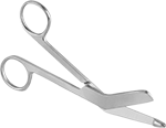 Image of Product. Offset Handle. Front orientation. First-Aid Scissors. Compact First-Aid Scissors, Offset Handle.