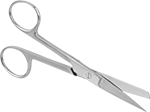 Image of Product. Front orientation. First-Aid Scissors. Compact First-Aid Scissors, Straight Handle.