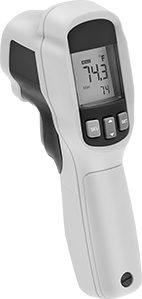 Image of Product. Front orientation. Infrared Thermometer, Adjustable Emissivity,-22° to 932°F.