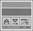 Image of Specification. Digital Display. Front orientation. ZoomedIn view. Contains Border. Liquid-Dispensing Metering Valves.