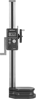 Image of Product. Front orientation. Height Gauges. Mitutoyo Electronic Height Gauges, Hand Wheel, 1 Column, Zero-Set Button, Error Alarm, Zero-Position Memory (ABS), Low Battery Indicator, Model Number 570-412.