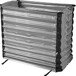 Image of Product. Front orientation. Bellows. Long-Tabletop Electric Stationary Lift Tables.