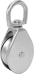 Image of Product. Front orientation. Pulleys. Hanging Pulleys for Rope—For Horizontal Pulling, Style B.