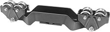 Image of Product. Bottom Mount. Front orientation. Trolleys. Beam Trolleys, Bottom Mount, 49" Overall Length.