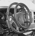 Image of ProductInUse. Front orientation. Steering Wheel Extensions.