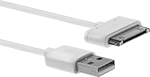 Image of Product. Front orientation. USB Cords. USB Adapter Cords, USB-A Plug × Apple-Compatible 30 Pin Plug.