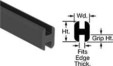 Image of Product. Front orientation. Contains Annotated. Edge Seals. Water-and Weather-Resistant Push-On H-Seals, Style A.