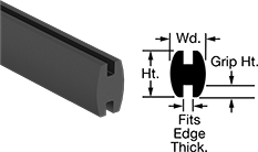 Image of Product. Front orientation. Edge Seals. Water-and Weather-Resistant Push-On H-Seals, Style B.