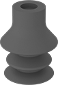 Image of Product. Front orientation. Vacuum Cups. Food and Beverage Push-On Vacuum Cups for Curved and Irregular Objects, Metal-Detectable Vacuum Cups, Multiple Bellows.