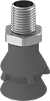 Image of Product. Front orientation. Vacuum Cups. Food and Beverage Vacuum Cups for Curved and Irregular Objects, Metal-Detectable Vacuum Cups, Single Bellows, Male.