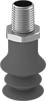 Image of Product. Front orientation. Vacuum Cups. Food and Beverage Vacuum Cups for Curved and Irregular Objects, Metal-Detectable Vacuum Cups, Multiple Bellows, Male.