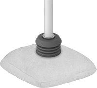 Image of ProductInUse. Front orientation. Vacuum Cups. Food and Beverage Push-On Vacuum Cups for Soft and Porous Objects.