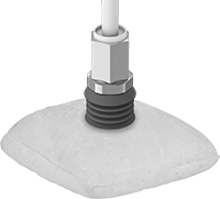 Image of ProductInUse. Front orientation. Vacuum Cups. Food and Beverage Vacuum Cups for Soft and Porous Objects, Metal-Detectable Vacuum Cups with Threaded Connection.