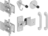 Image of Product. Front orientation. Toilet Partition Door Hardware. ADA Door Hardware, For Laminate.