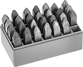 Image of Product. Front orientation. Stamps. Stainless Steel Stamp, Sold as Sets, Corrosion Resistant.