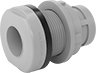 Image of Product. Cement Socket Female × NPT Female. Front orientation. Pipe and Fittings. CPVC Pipe Fittings for Chemicals, Through-Wall Straight Adapters for Tanks with Gasket, Female, Threaded Fitting Connection, Cement-Socket Fitting Connection, For Flat Tank Surface, For Curved Tank Surface.