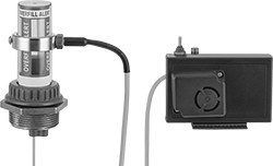 Image of ProductInUse. Remote-Mount Alarm Shown with Indicator. Front orientation. Liquid-Level Gauge Alarms. Pop-Up Full-Tank Liquid-Level Indicators, Remote.