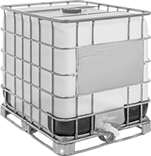 Image of Product. Front orientation. Shipping Tanks. UN-Compliant Shipping Tanks, Threaded Drain Connection.