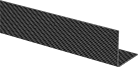 Image of Product. Front orientation. Carbon Fiber. High-Strength Lightweight Carbon Fiber 90° Angles, Round Inside Corner.