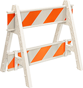 Image of System. Front orientation. Barricades. Rail Barricades.