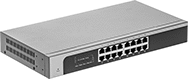 Image of Product. Front orientation. Ethernet Switches. Light Duty Ethernet Switches, 16 Ports.