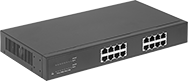 Image of Product. Front orientation. Ethernet Switches. Light Duty Ethernet Switches, 16 Ports.