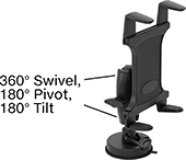 Image of Product. Front orientation. Contains Annotated. Tablet Mounts. Tablet Mounts, Suction Mount.