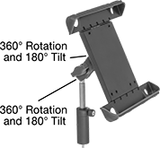 Image of Product. Front orientation. Contains Annotated. Positioning Arms. Tablet Positioning Arms , Threaded-Stud Mount.