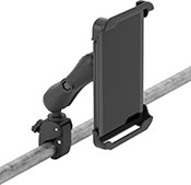 Image of ProductInUse. Shown Installed. Front orientation. Positioning Arms. Tablet Positioning Arms , Clamp-On Pipe Mount.