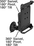Image of Product. Front orientation. Contains Annotated. Tablet Mounts. Vibration-Resistant Tablet Mounts, Suction Mount.