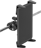 Image of ProductInUse. Shown Installed. Front orientation. Tablet Mounts. Tablet Mounts, Clamp-On Pipe Mount.