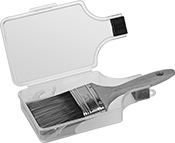 Image of ProductInUse. Front orientation. Paint Brush Containers.