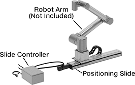 Image of Product. Front orientation. Contains Annotated. Electric Slides. Electric Slides for Universal Robots.