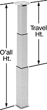 Image of Product. Fully Extended. Back orientation. Contains Annotated. Robot Pedestals. Telescoping Pedestals for Universal Robots.