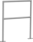 Image of Product. Style C Safety Rail With Square Corners. Front orientation. Safety Rails. Quick-Install Safety Railings, Steel, With Square Corners, Style C.