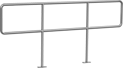 Image of Product. Style D Safety Rail With Round Corners. Front orientation. Safety Rails. Quick-Install Safety Railings, Steel, With Round Corners, Style D.