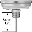 Image of Product. Bottom orientation. Contains Annotated. Thermometers. Vibration-Resistant Threaded Thermometers with Calibration Certificate.