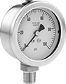 Image of Product. Front orientation. Pressure Gauges. High-Accuracy Corrosion-Resistant Pressure Gauges, Single Scale, Bottom Connection.