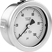 Image of Product. Front orientation. Pressure Gauges. High-Accuracy Corrosion-Resistant Pressure Gauges, Single Scale, Center-Back Connection.