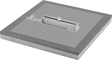 Image of ProductInUse. Cutter Shown in Use on Cutting Board. Front orientation. Gasket Cutters. Precise-Cut Circular Gasket Cutters with Cutting Board.