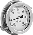 Image of Product. Front orientation. Pressure and Vacuum Gauges. Vibration- and Corrosion-Resistant Pressure and Vacuum Gauges, Single Scale, Center-Back Connection (Panel Mount).