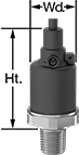 Image of Product. Front orientation. Contains Annotated. Pressure Transmitters. Absolute Pressure Transmitters, 4 mA to 20 mA Output Current—Wire Lead Connection.