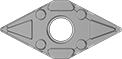 Image of Product. Front orientation. Lathe Tool Inserts. Lathe Tool Inserts for Multiple Materials, DNMX Insert.