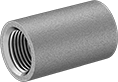 Image of Product. Female. Front orientation. Pipe and Fittings. High-Pressure Aluminum Threaded Pipe Fittings, Straight Connectors, Threaded Fitting Connection, Female.