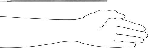 Image of Product. Side1 orientation. Contains SizingReference. Thermocouple Probe for Liquids and Gases, Noninsulated, Type K, 12" Long x 3/16" Diameter.