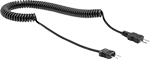 Image of Product. Coiled Cable with Flat-Pin Mini Male × Male Connector. Front orientation. Thermocouple Cords. Thermocouple Cords with Connectors, Coiled Cable, Flat-Pin Mini Male × Flat-Pin Mini Male Connector.